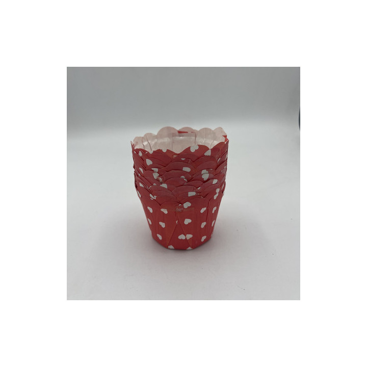 Kalplı dalgalı kenar cupcake kalıp adet:12 çap 8cm