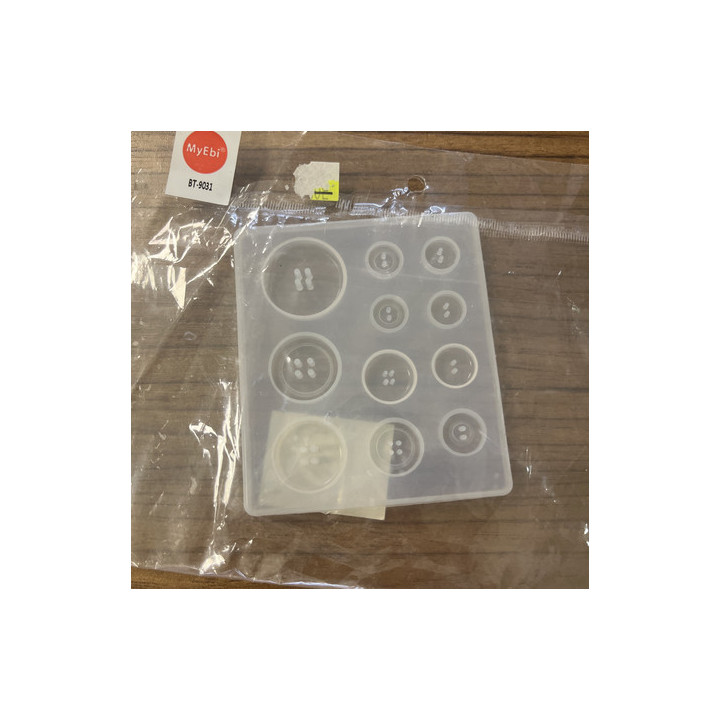Şeffaf düğme desenli silikon kalıp