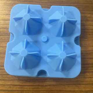 Mavi 4lü 3 boyutlu silikon kalıp