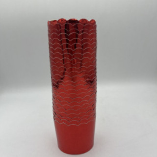 Parlak kırmızı dalga kenar cupcake adet 25 çap 7cm