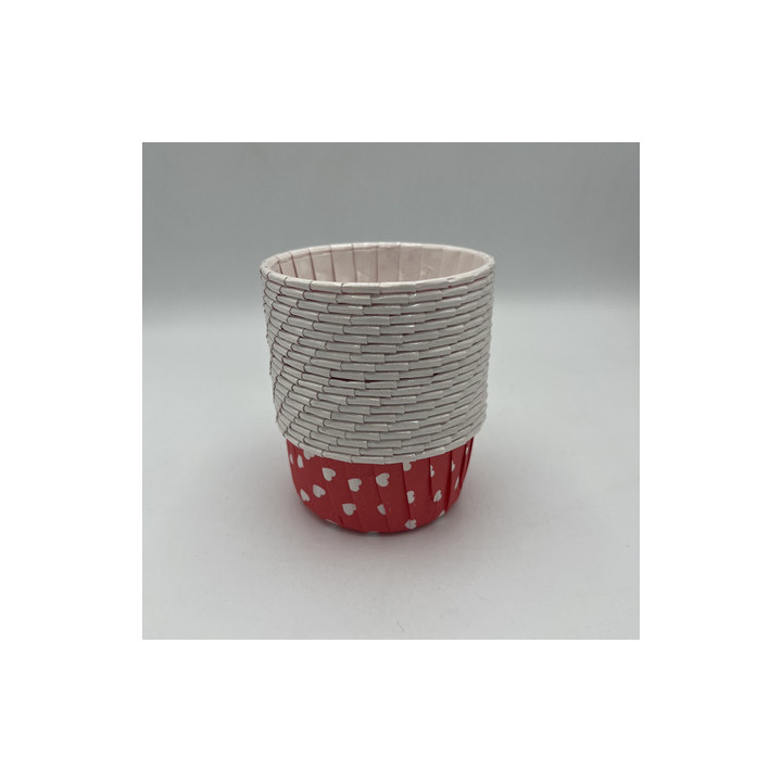 Kırmızı beyaz kalpli yuvarlak muffın kalıp adet:20 çap 8cm