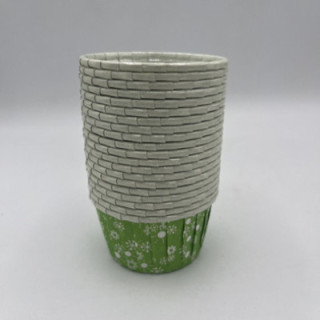 Yeşil beyaz kartane desen muffın kalıp çap:7 adet:20