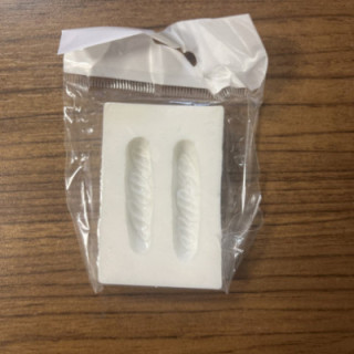 İkili baget ekmek şekilli beyaz silikon kalıp