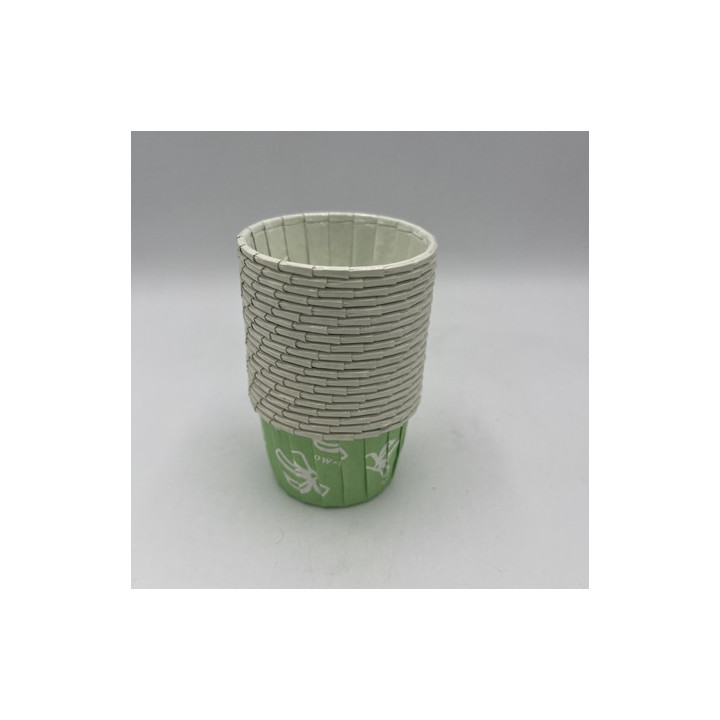 Yeşil beyaz fiyonk desen muffın kalıp çap:6 cm Adet:20