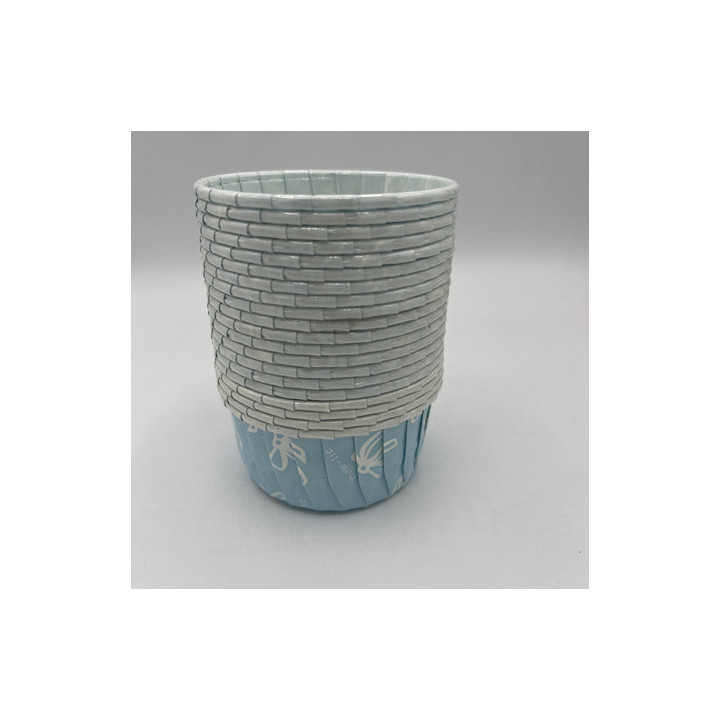 Mavi beyaz fiyonk desen muffın kalıp çap:8 Adet:20