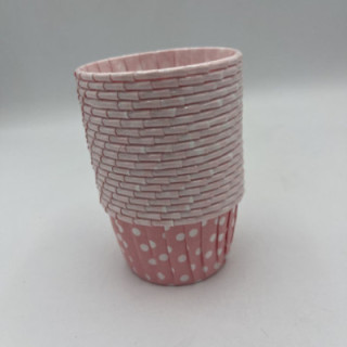 Pembe puantiyeli renk muffın kalıp çap:7 cm Adet:20