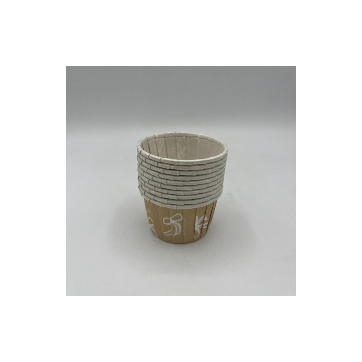 Açık kahve fiyonk desen muffın kalıp çap:6 cm Adet:10