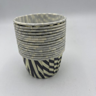 Krem siyah çizgili muffın kalıp çap:7 cm adet:15