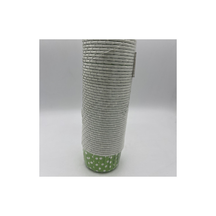 Yeşil beyaz puantiyeli muffın kalıp çap:7 cm adet 100