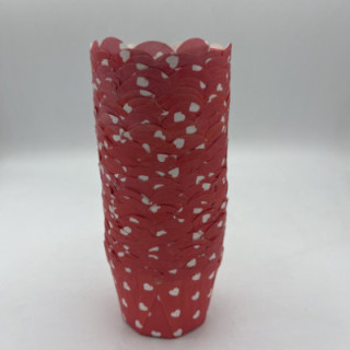 Kırmızı üzerine beyaz kalpli cupcake kalıbı adet:100lü