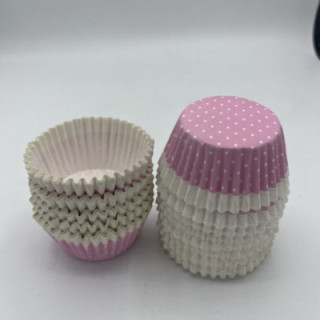 Pembe beyaz kenarlı cupcake kalıp adet:20