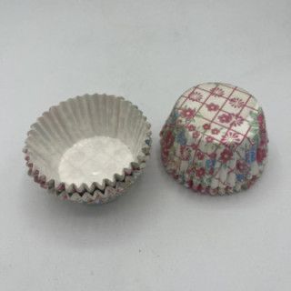 Pembeli mavili çiçek desen cupcake kalıbı adet:20