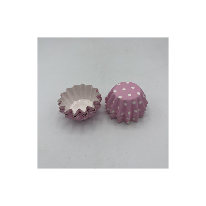 Pembe beyaz zikzak kenar mini cupcake kalıbı adet:20