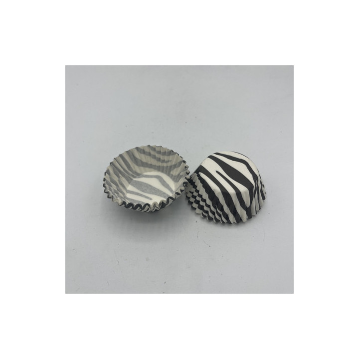 Siyah beyaz zebra desen mini cupcake kalıbı adet 20