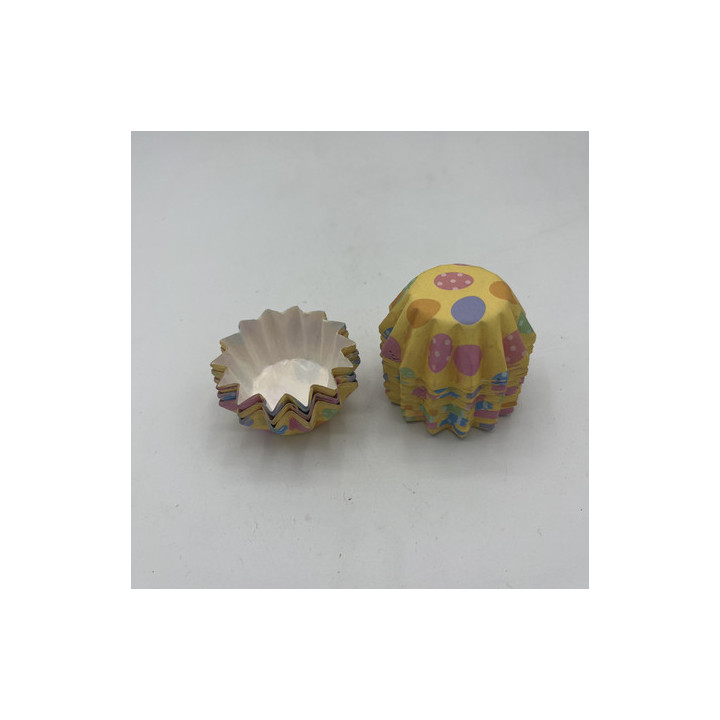 Renkli balonlu puantiyeli zikzak kenarlı mini cupcake kalıbı adet 20