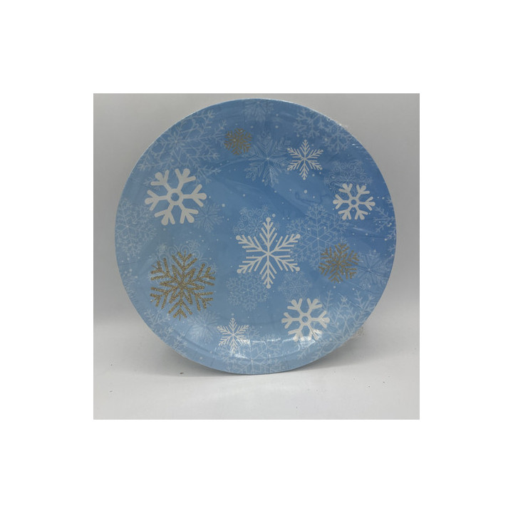 Karton tabak kar tanesi desen 8li paket