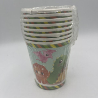 Karton bardak dinazor desen 220 Ml 8li paket