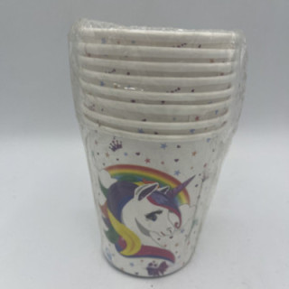 Karton bardak gökkuşağı unıcorn desen 220 Ml 8li paket