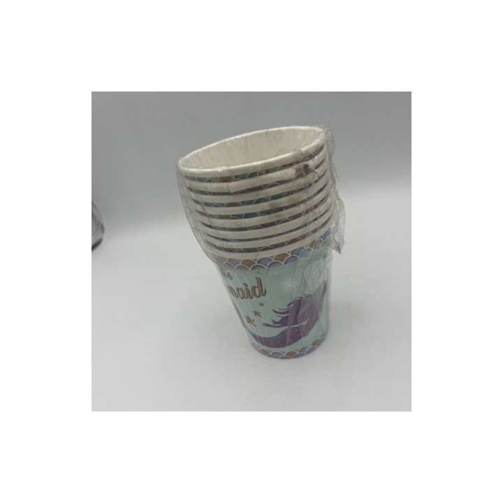 Karton bardak deniz kızı desen 220 Ml 8li paket