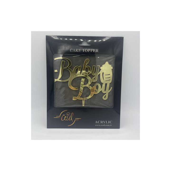 Baby boy pleksi gold renk pasta yazısı