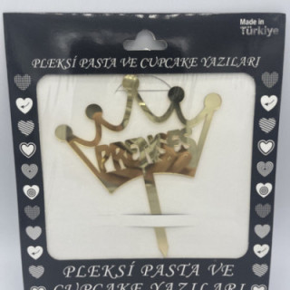 Prenses pleksi Gold renk pasta yazısı