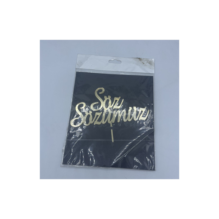 Söz sözümüz pleksi Gold renk pasta yazısı