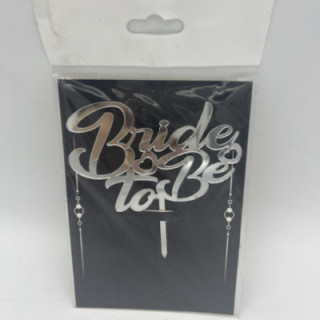 Bride to be pleksi Gümüş renk küçük pasta yazısı