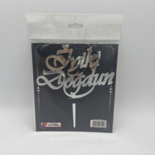 İyiki dogdun pleksi Gümüş renk küçük pasta yazısı