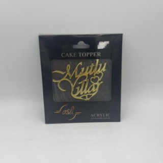 Mutlu yıllar pleksi Gold renk küçük  pasta yazısı