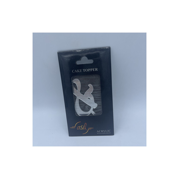 Şekil (&)pleksi Gümüş renk pasta yazısı