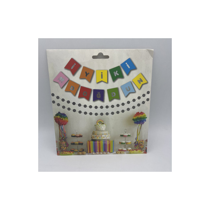 Çeşitli renk iyiki doğdun gümüş renk banner