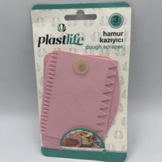 Açık pembe üçlü hamur kesici kazıyıcı