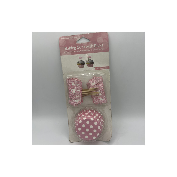 It’s a girl 12li cupcake&kürdan set renk:Pembe