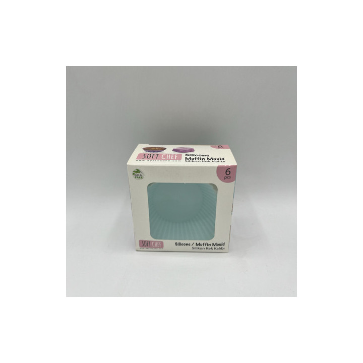 Soft Chef 6lı muffın kalbını materyal:Silikon Renk:Mavi