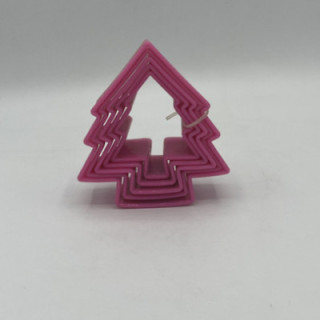 Pembe renk 5li çam ağacı kurabiye kalıbı plastik