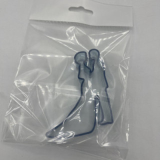 Mavi plastik kurabiye kalıbı (gelin damat)