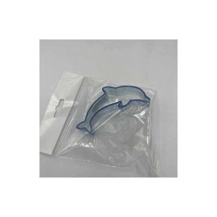 Mavi plastik kurabiye kalıbı (yunus balığı)