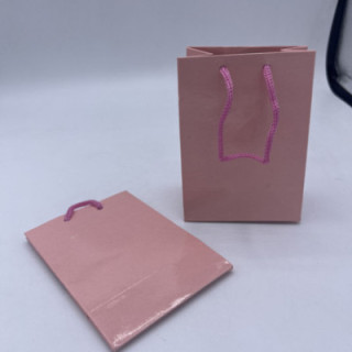 Parlak pembe ipli çanta poşet küçük