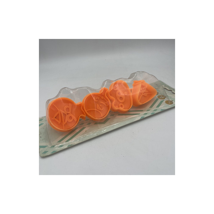 4lü turuncu renk basmalı kurabiye&bisküvi kalıbı angry birds