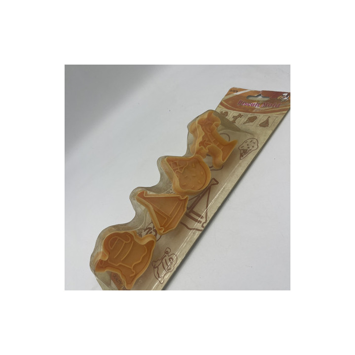 4lü sarı renk basmalı kurabiye&bisküvi kalıbı dondurma palmiye