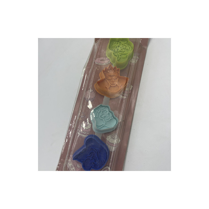 4lü farklı renkli basmalı kurabiye&bisküvi kalıbı kral&kraliçe