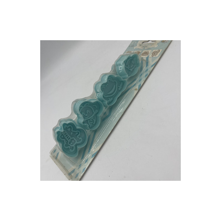 4lü mavi renk basmalı kurabiye&bisküvi kalıbı kurbağalı