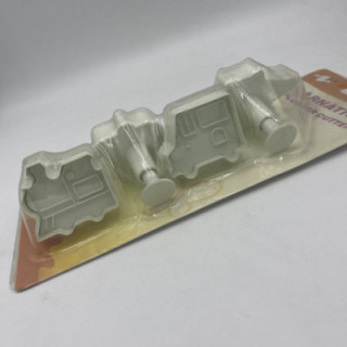 4lü beyaz basmalı araçlar temalı kalıp