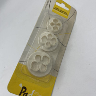 Üçlü beyaz ortanca yaprağı basmalı kalıp plastik