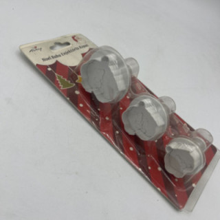 Üçlü beyaz noel baba şekilli basmalı kalıp plastik kopat