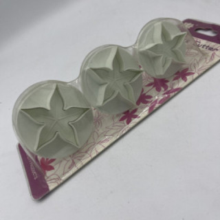 Üçlü beyaz yıldız yaprak basmalı kalıp plastik