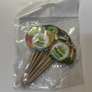 Yuvarlak yeşil pastalı kürdan seti 20li