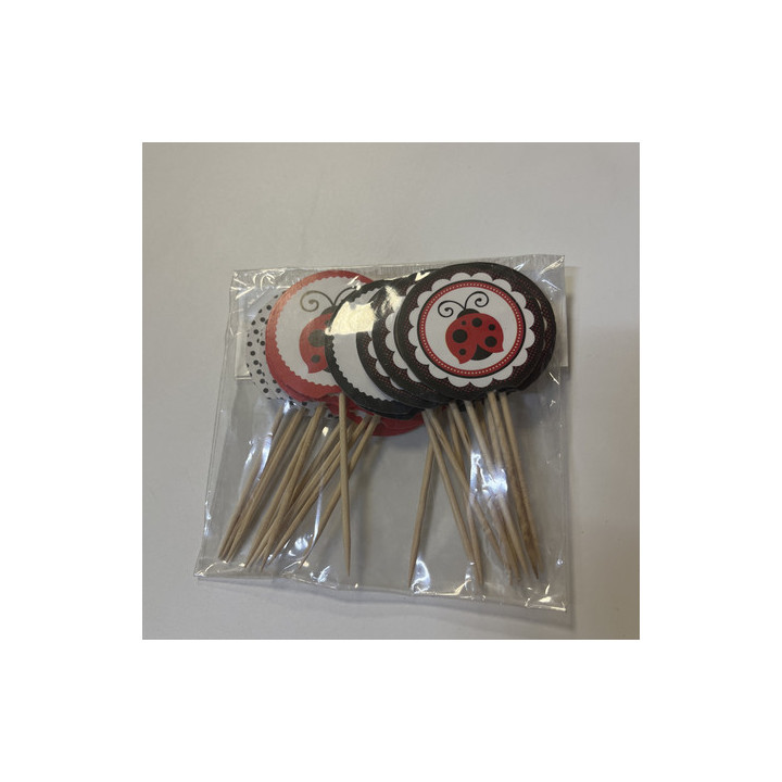 Uğur böceği temalı kürdan seti 20li