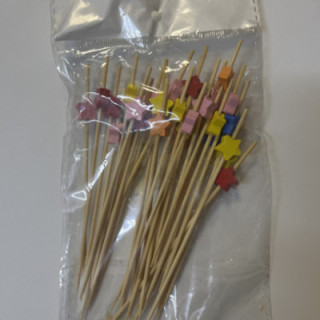 Renkli yıldızlı uzun kürdan seti 25li