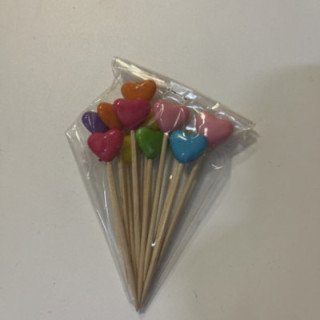 Renkli kalpli kürdan seti 12li